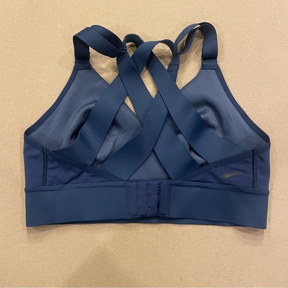 Brooks Drive Interlace Run Bra Navy Blue Size 32C/D - Picture 4 of 9